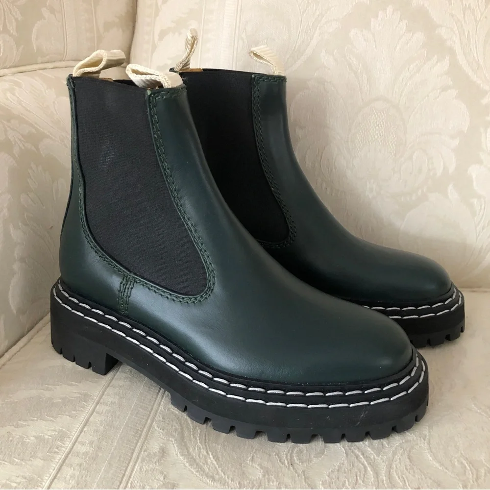 $895 Proenza schouler lug Chelsea boots contrast welt stitches size 36.5